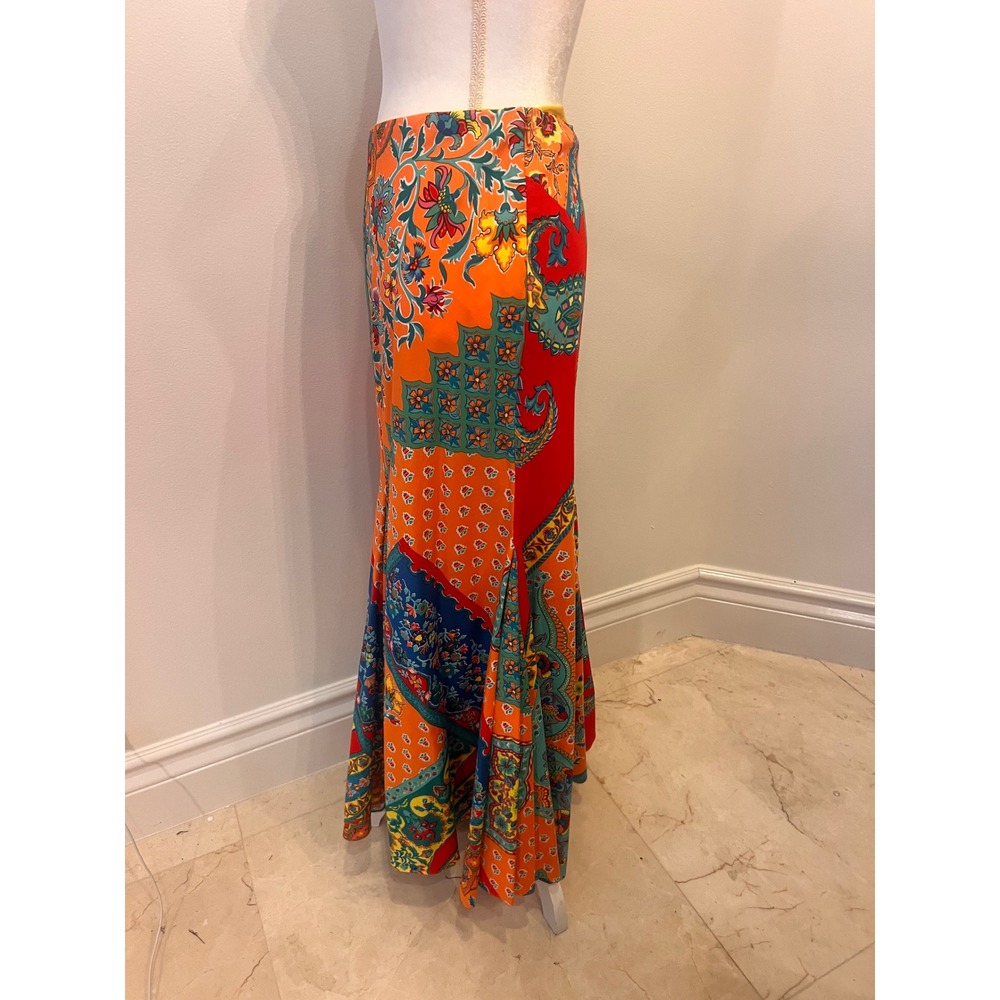 Vintage Ralph Lauren blue label patchwork mermaid skirt, size 8 - Picture 3 of 10